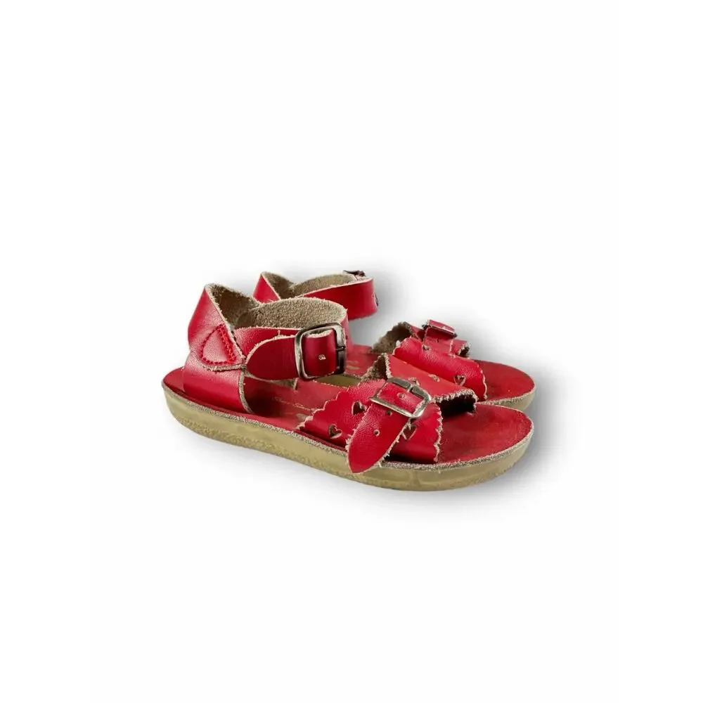 Salt Water Sweetheart Red Leather Sandals Size 6 Toddler